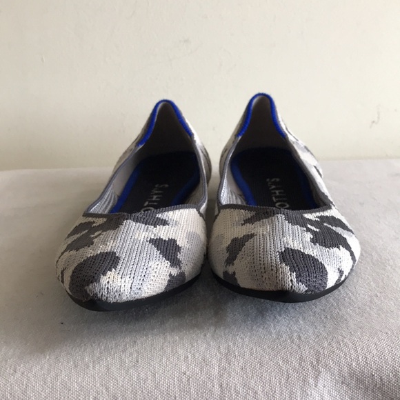 Rothy’s Size 7.5 The Point retired print Ash grey camo pointed toe flat shoe - Picture 5 of 13